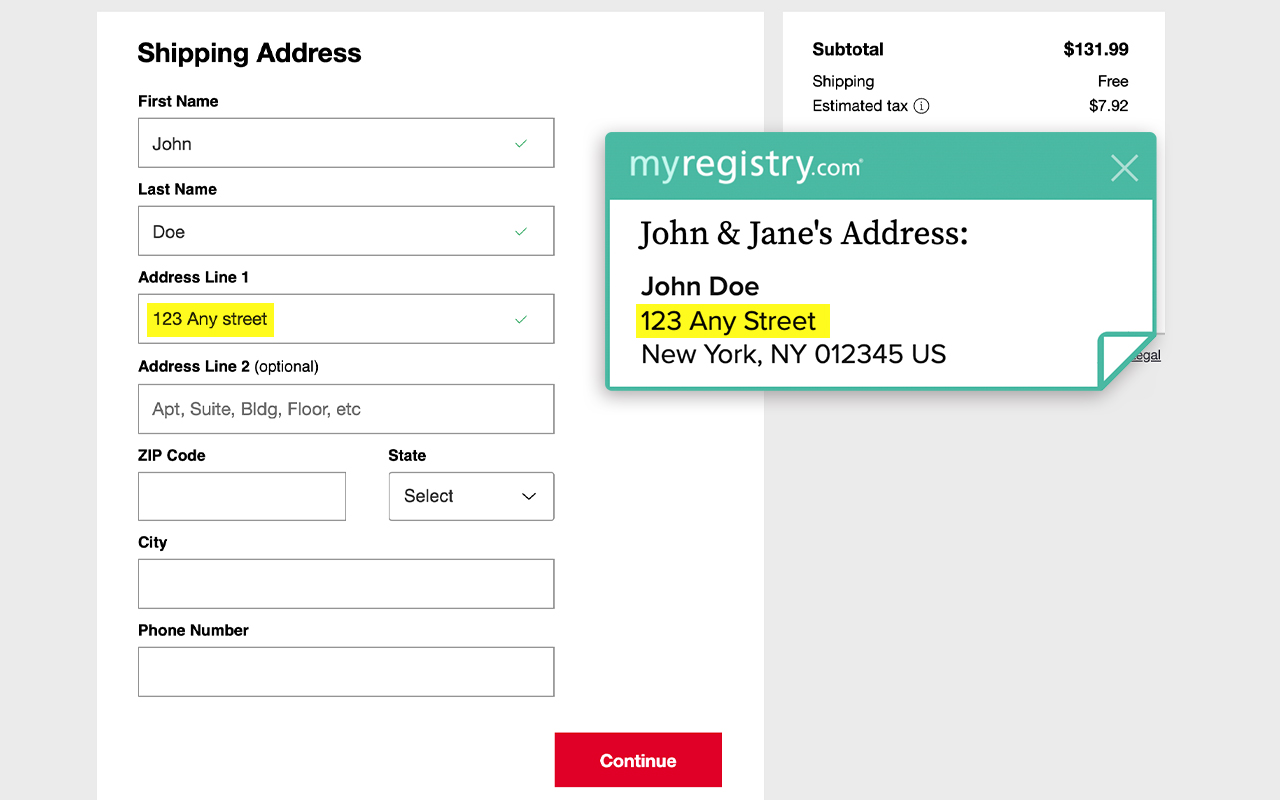 MyRegistry Shipping Address Assist截图1