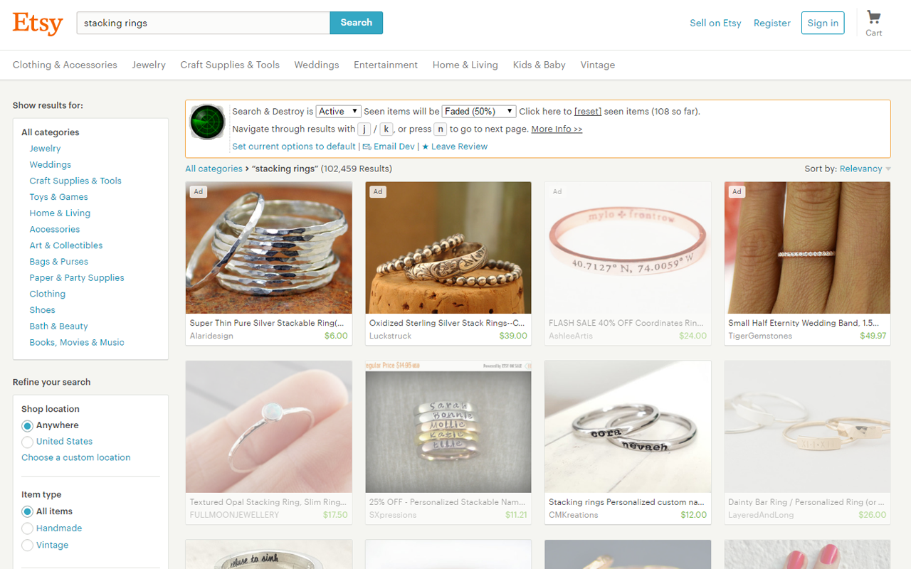 Search & Destroy for Amazon, Etsy and Ebay!截图1