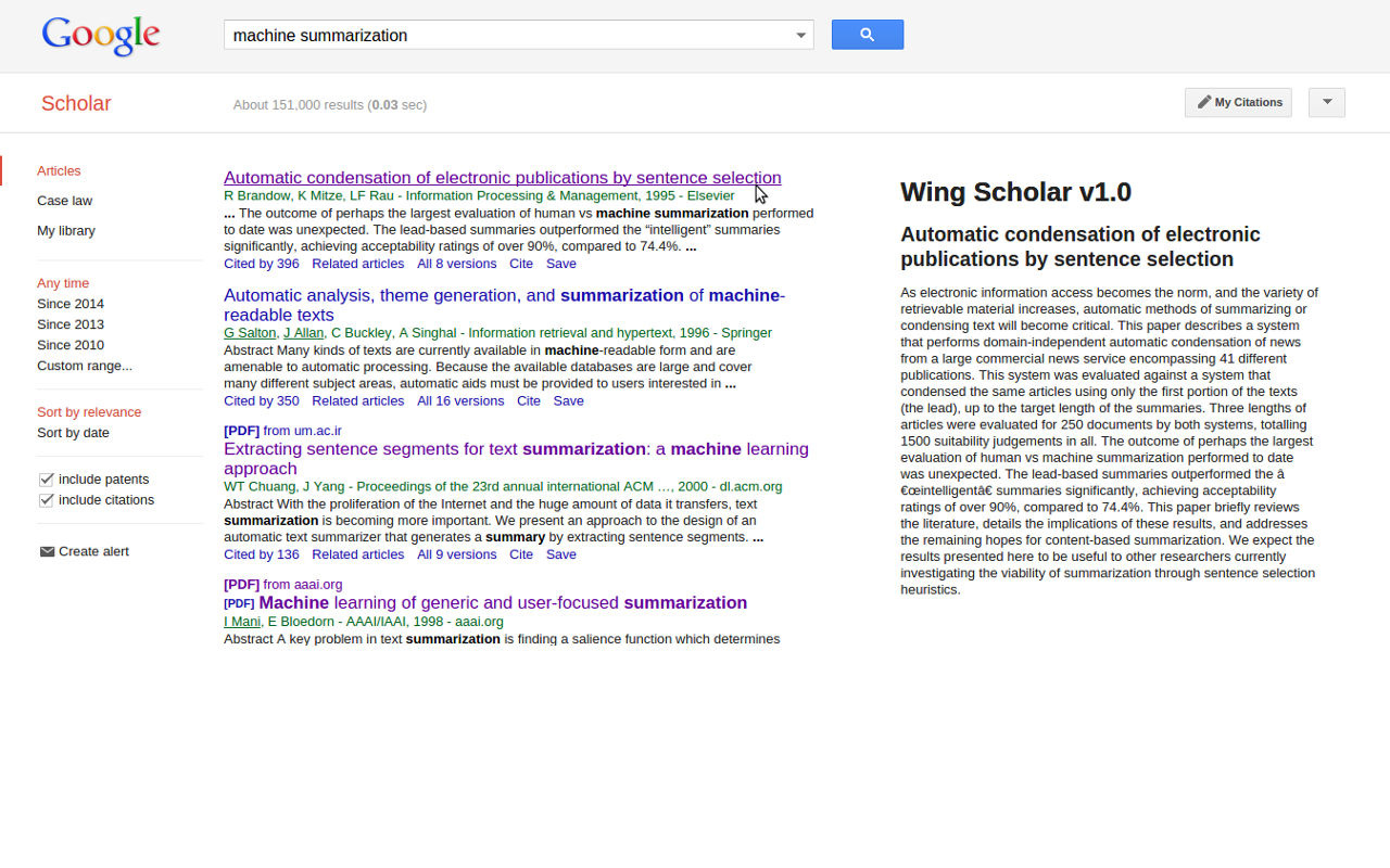 Wing Scholar summary add-on截图1
