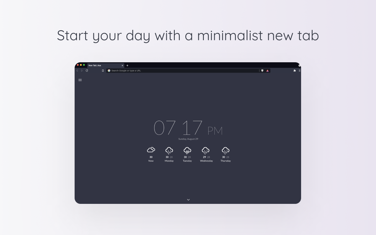 Asa - Minimal New Tab Page with Reddit feeds截图2