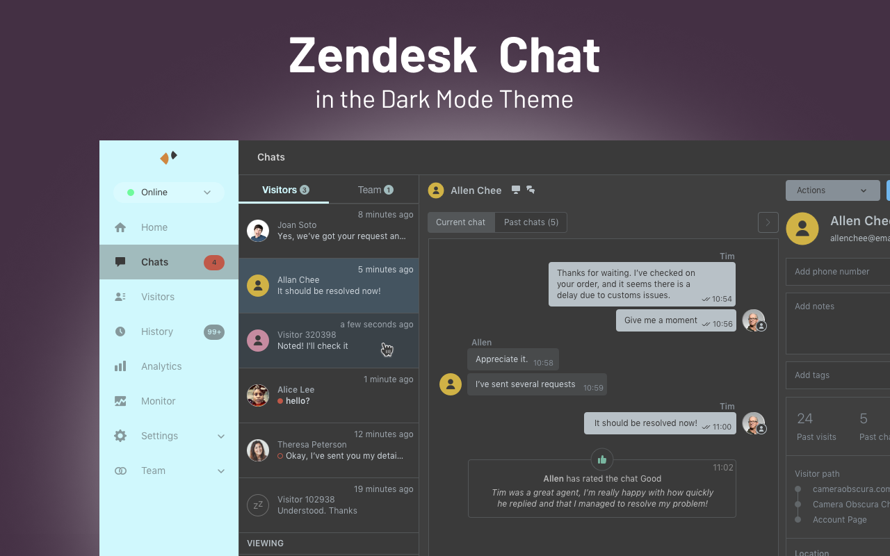 Zendesk Dark Mode Theme截图5
