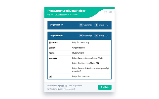 Ryte structured data helper截图1