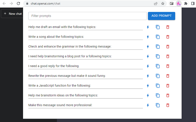 ChatGPT Assistant - Autocomplete Prompts截图2