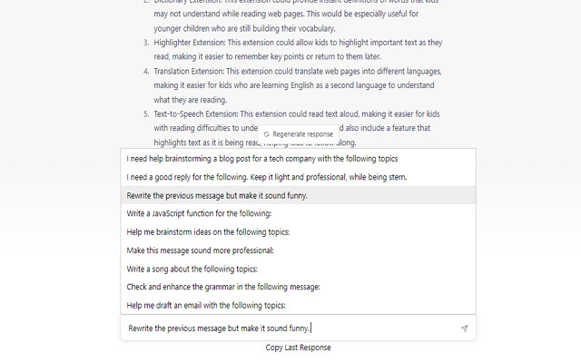 ChatGPT Assistant - Autocomplete Prompts截图3