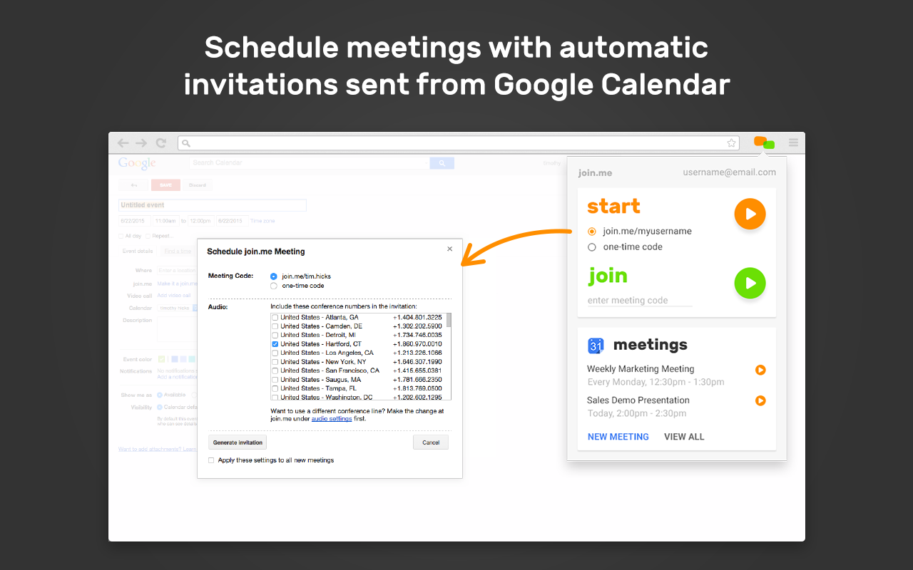 join.me for Google Calendar截图1