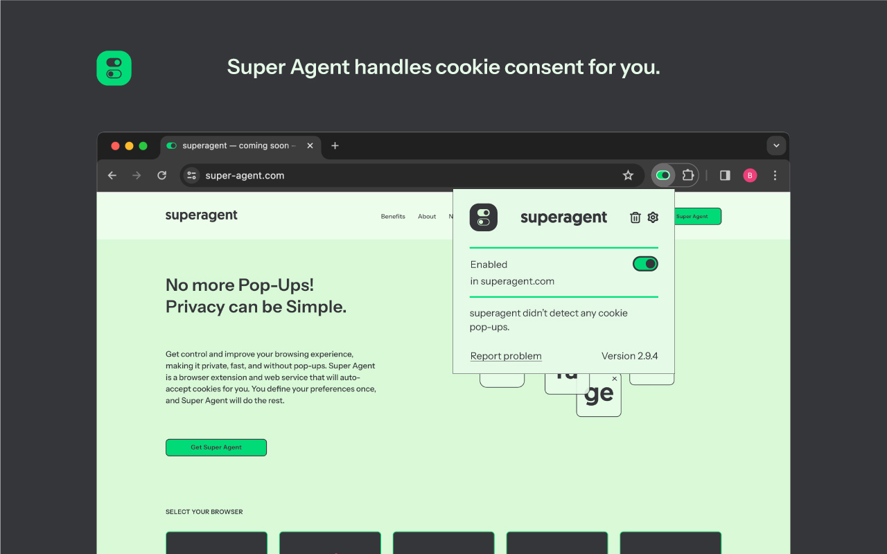 superagent - Automatic cookie consent截图1