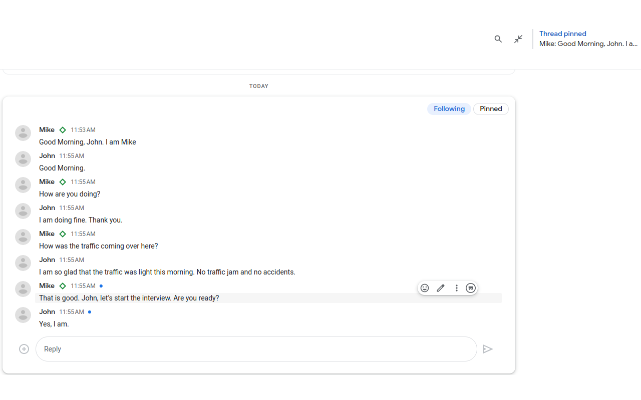 Google Chat Pin thread & quote reply截图1