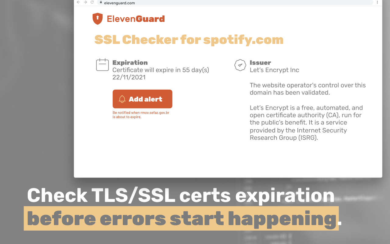 TLS/SSL checker and reminder - ElevenGuard截图3