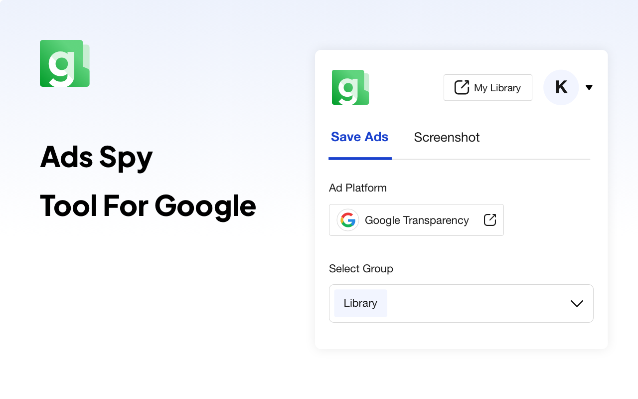 Ad Library - Google广告库间谍工具 & 保存广告截图1