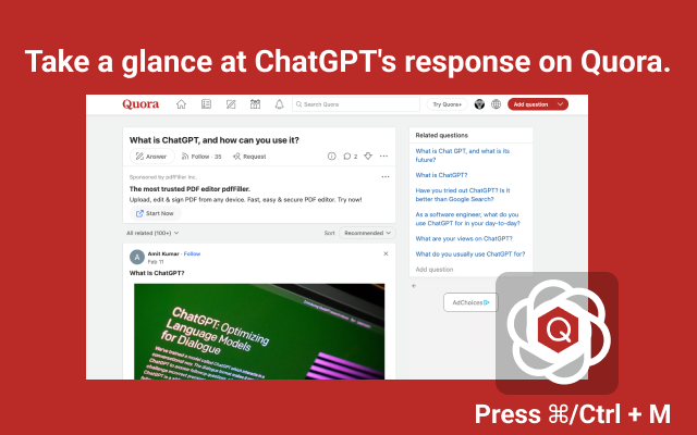 ChatGPT Assistant For Quora截图1