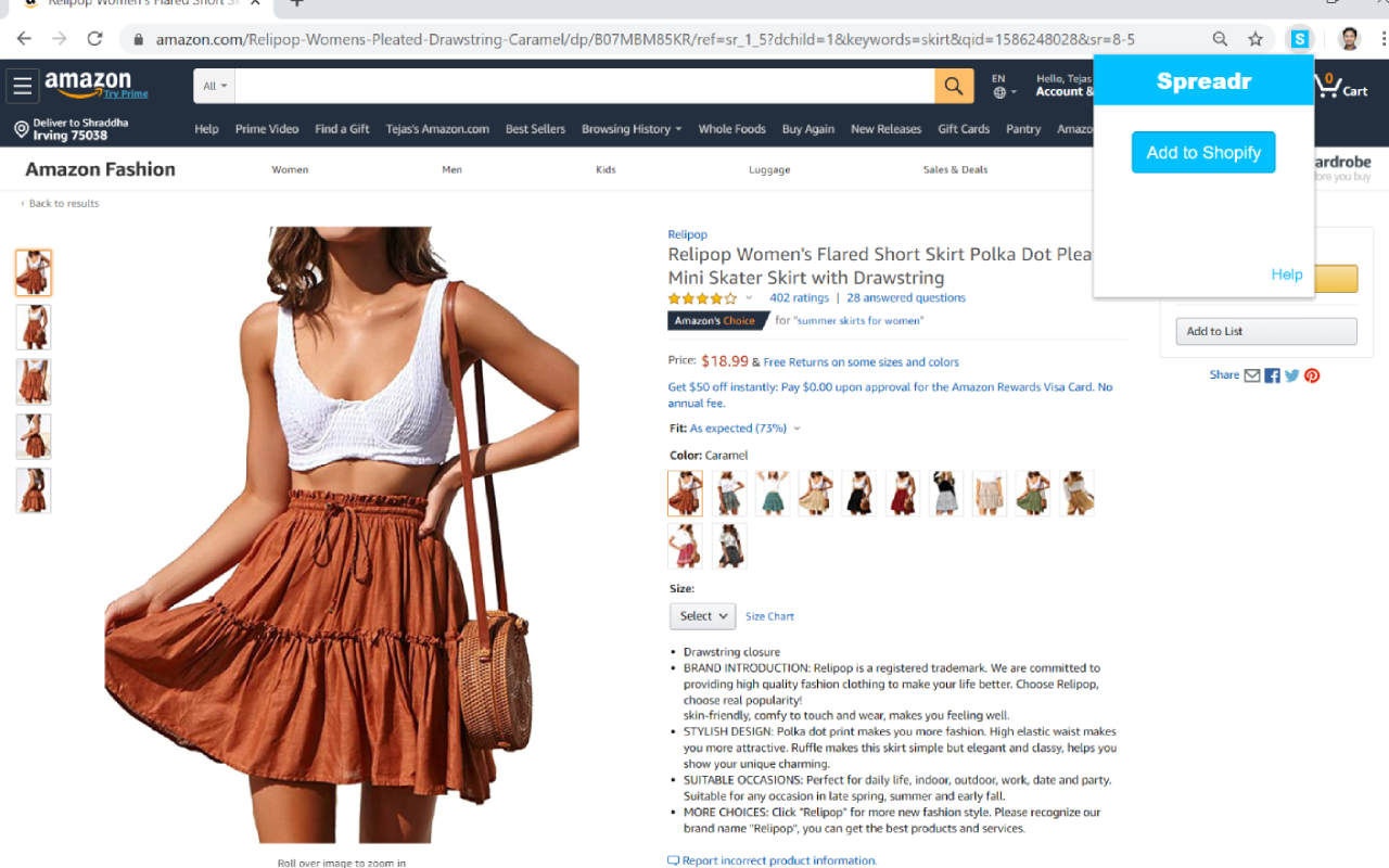 Spreadr Amazon Importer Extension截图1