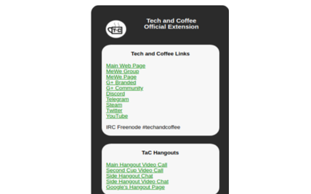Tech and Coffee - Official Extension截图1