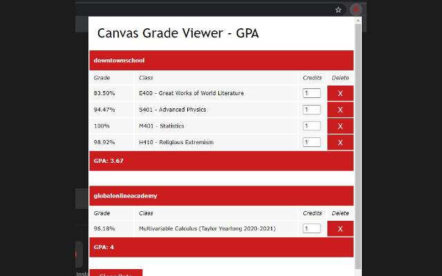 Canvas Grade Viewer截图1