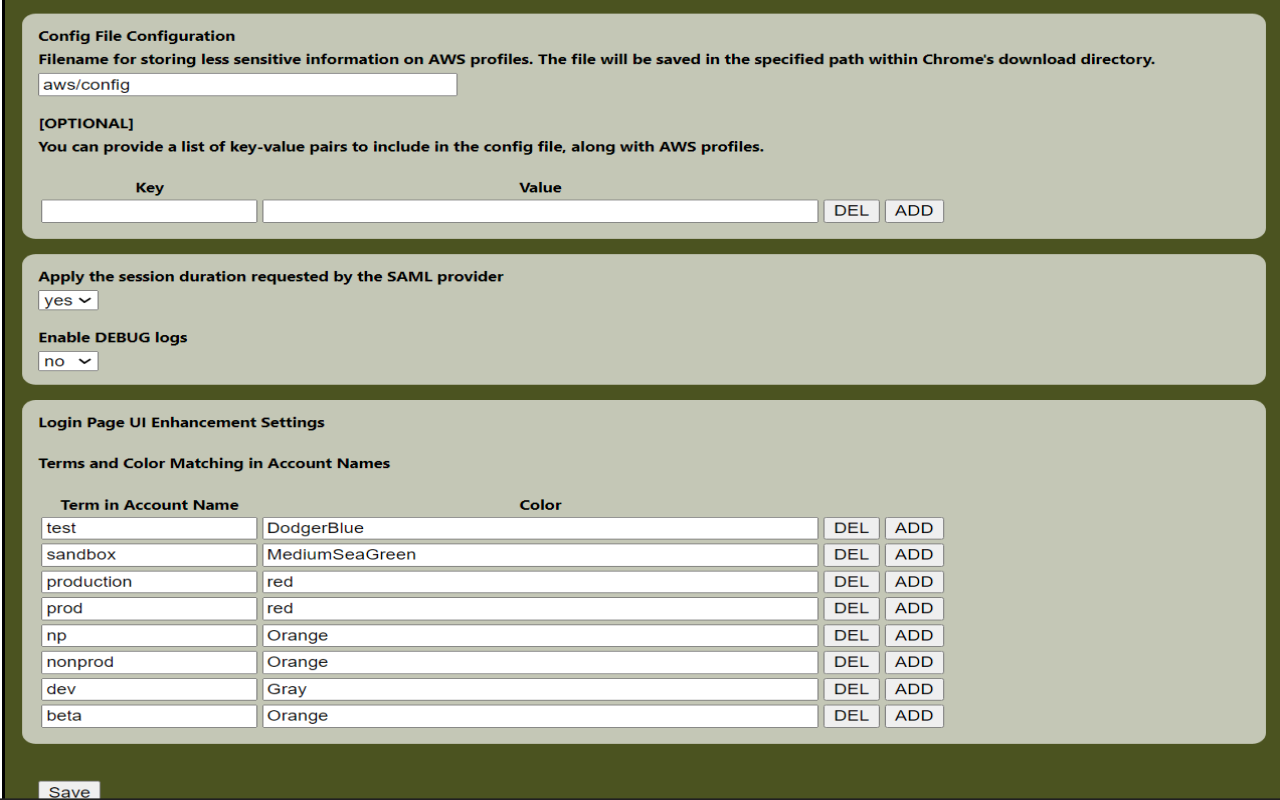SAML to AWS STS Keys Conversion Multi Profile截图1