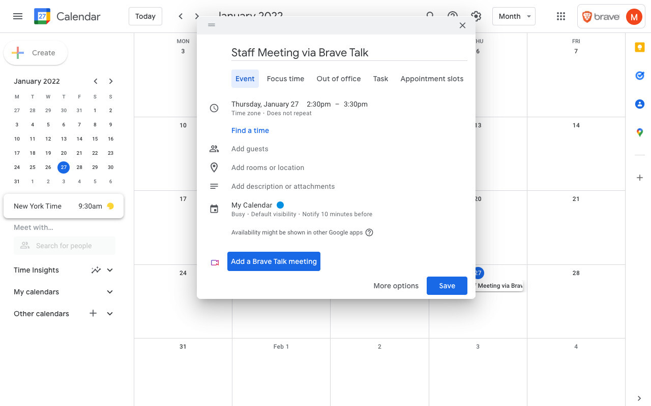 Brave Talk for Calendars截图1