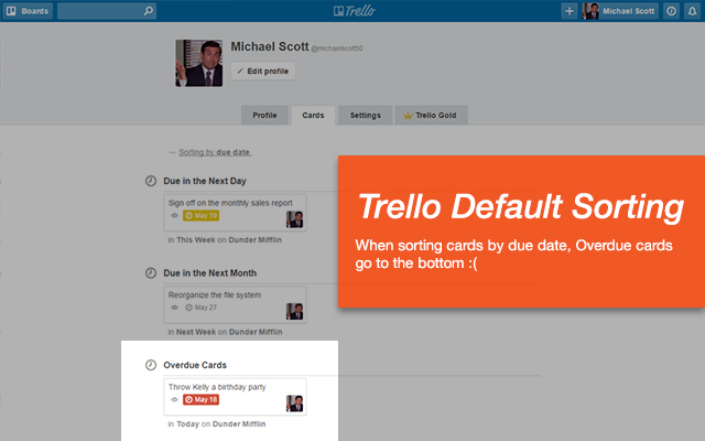 Overdue Trello Cards First!截图2