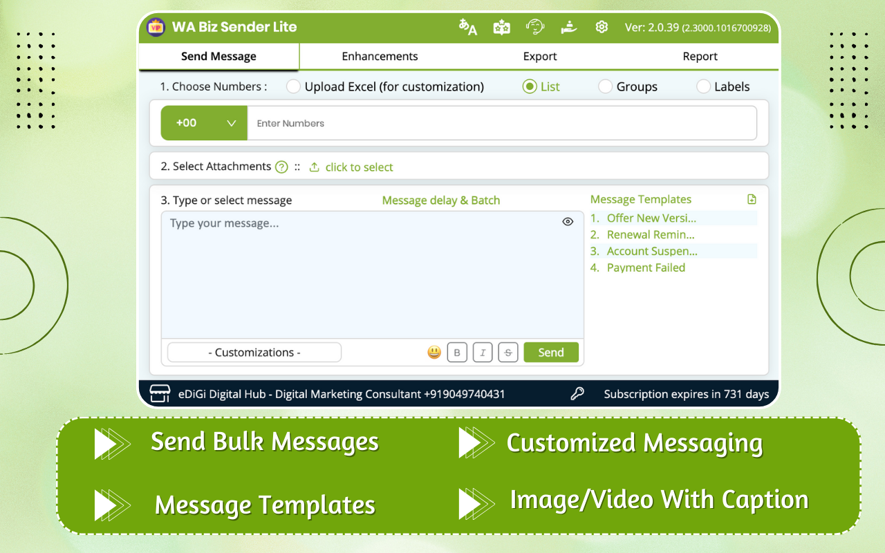 WABiz Free Bulk Sender (Lite)截图2