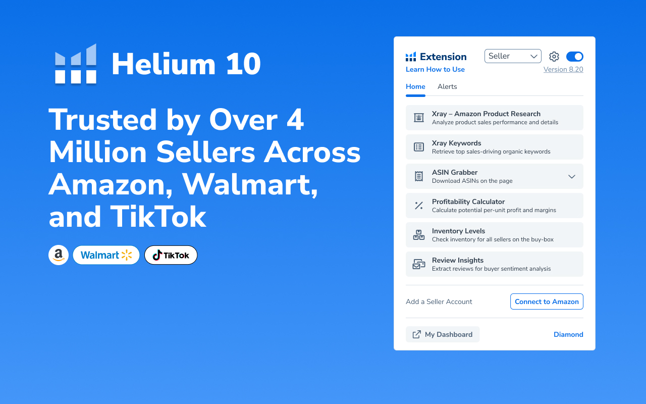 Helium 10 for Amazon Sellers, Influencers, and Walmart Sellers截图3