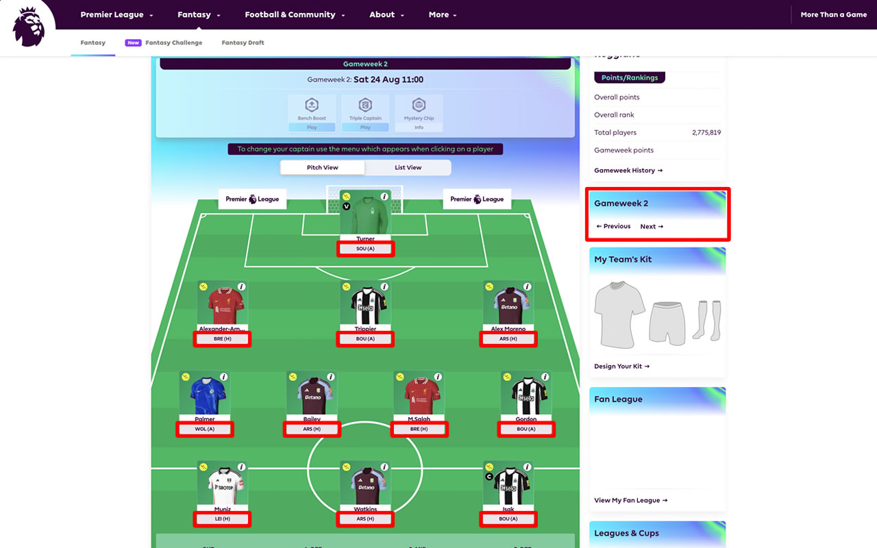 FPL Upcoming Fixtures截图3