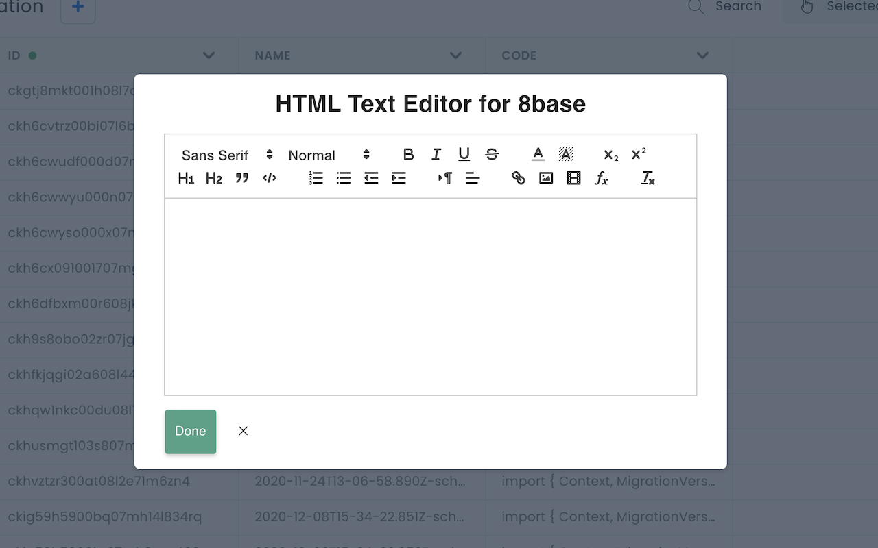 HTML Text Editor for 8base.com截图4