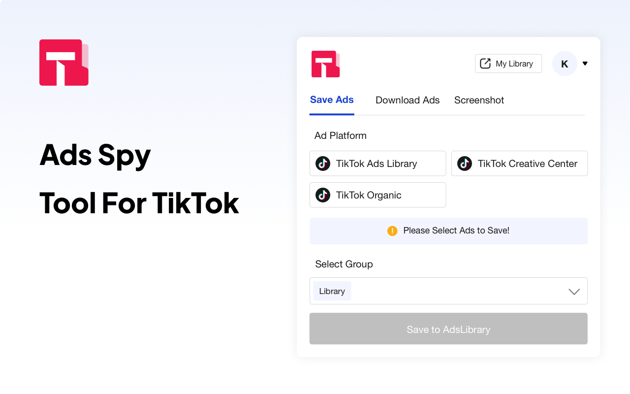 Ad Library-TikTok广告间谍工具&追踪竞争者截图1