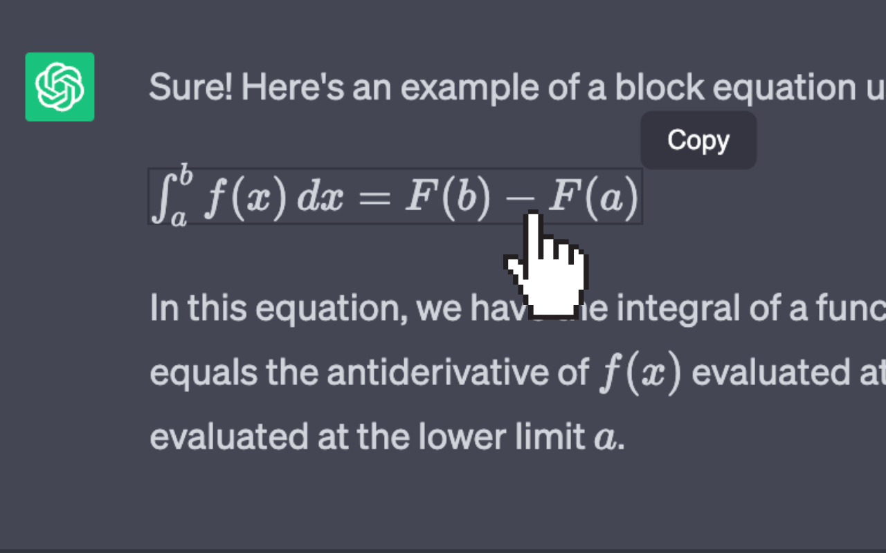 ChatGPT Equation Renderer截图1