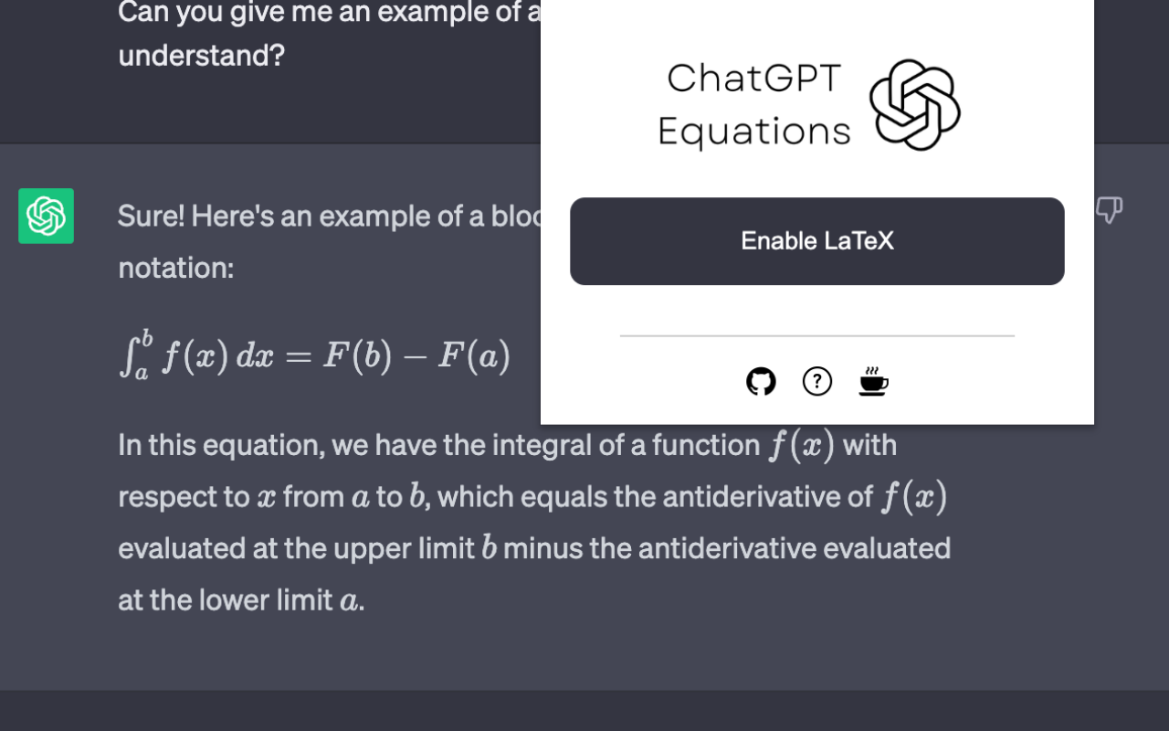 ChatGPT Equation Renderer截图3