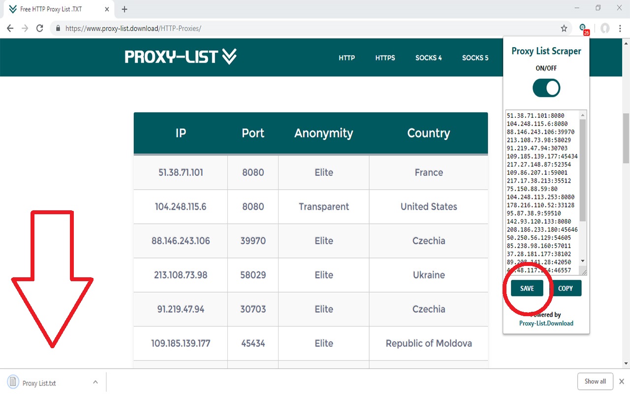 Proxy List Scraper截图2