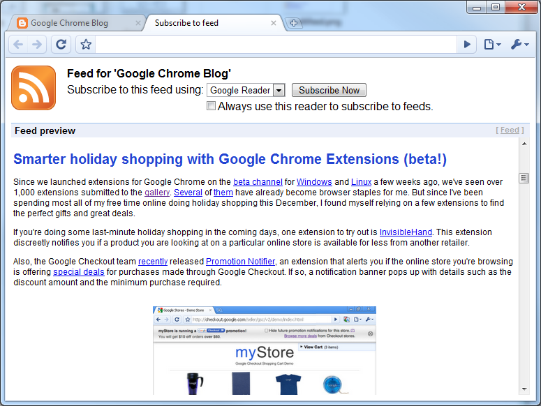 RSS Subscription Extension(由 Google 提供)截图3