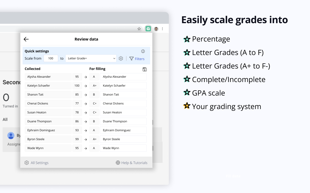 Grading Assistant: Grade transferer tool截图2