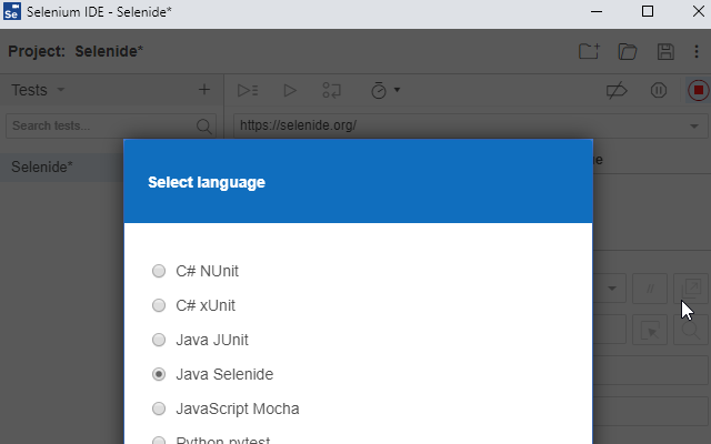 Selenide for Selenium IDE截图1