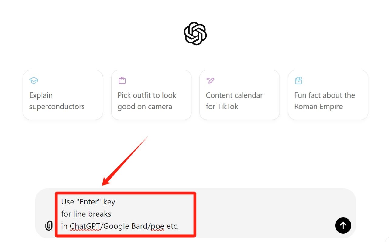 ChatGPT 回车键换行截图2