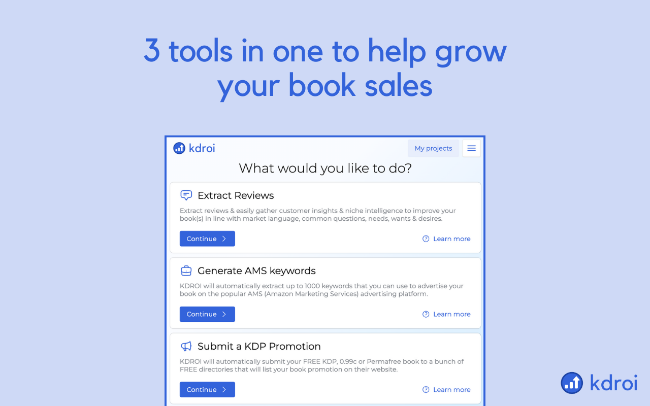 KDROI – Book Marketing Tools for Authors截图2