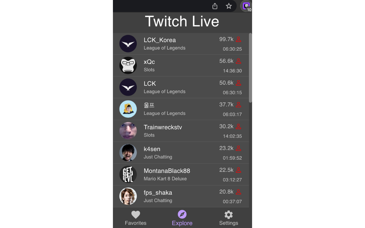 Twitch Live Extension截图5