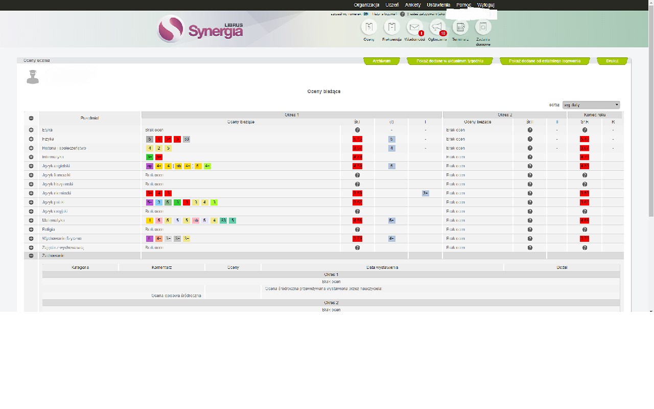 Librus Synergia - Obliczanie Średniej截图1