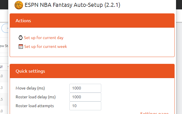ESPN NBA Fantasy Team Auto Setup截图1
