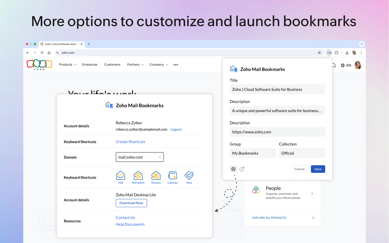 Zoho Mail Bookmarks截图1