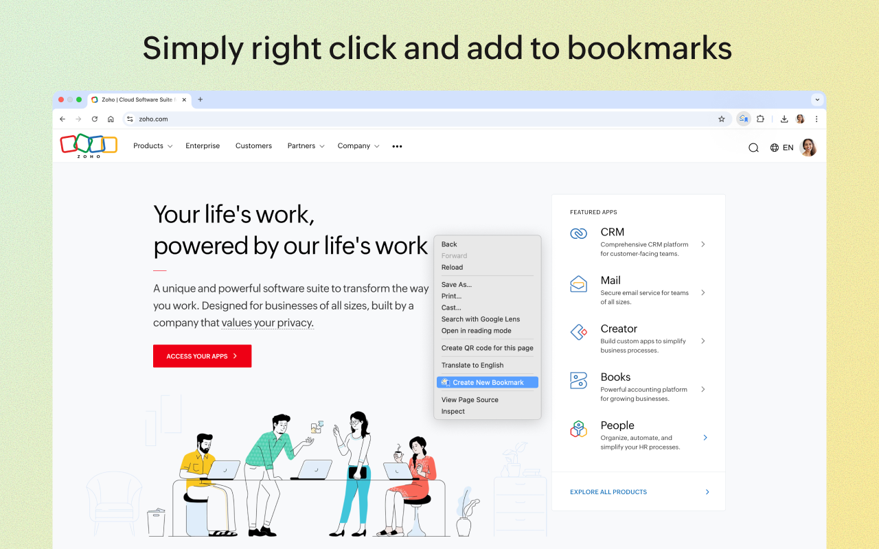 Zoho Mail Bookmarks截图2