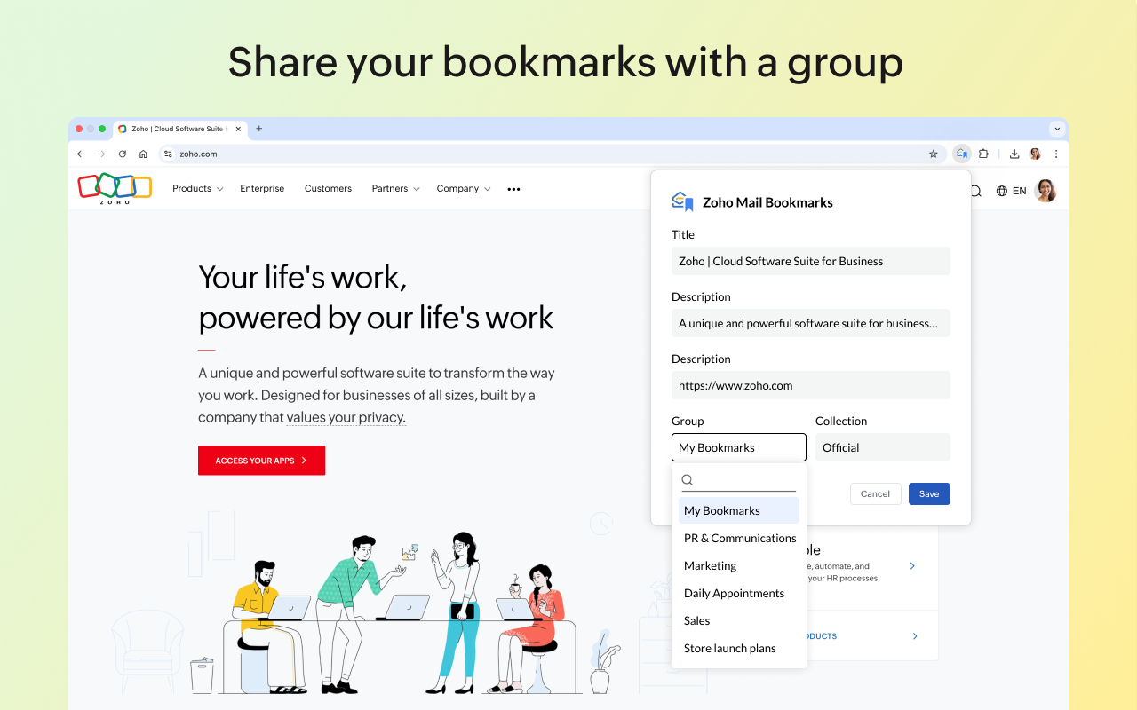 Zoho Mail Bookmarks截图4
