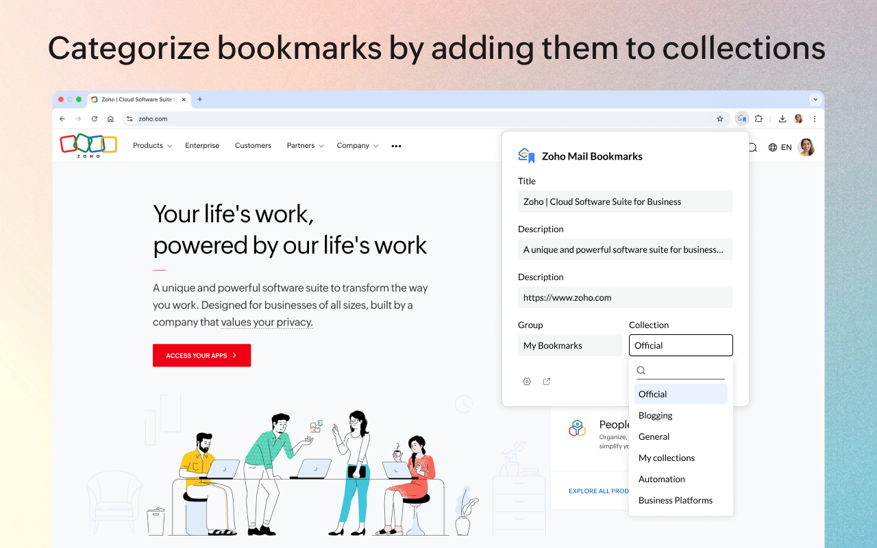 Zoho Mail Bookmarks截图5