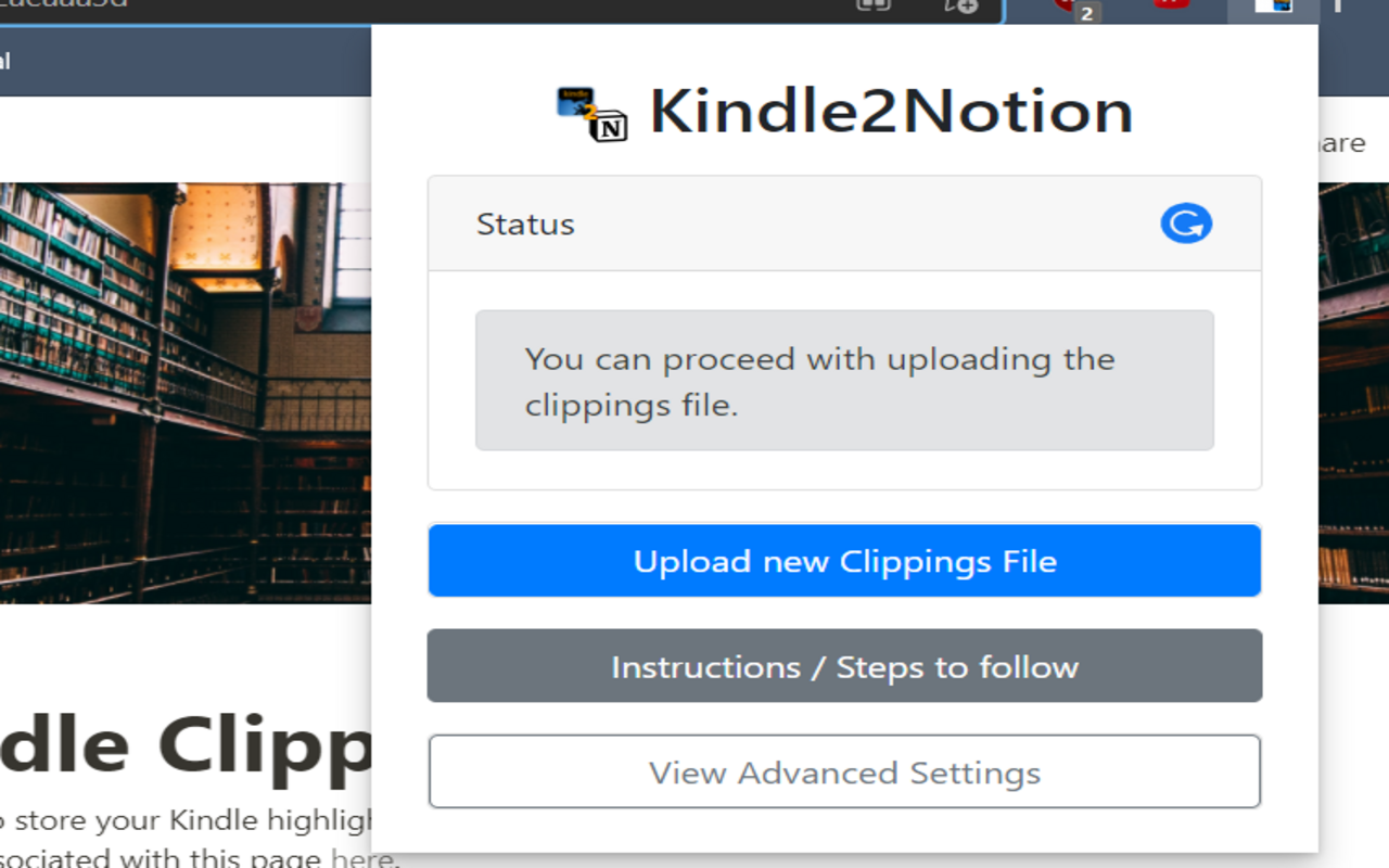 Export Kindle Highlights to Notion V2 (2023)截图2