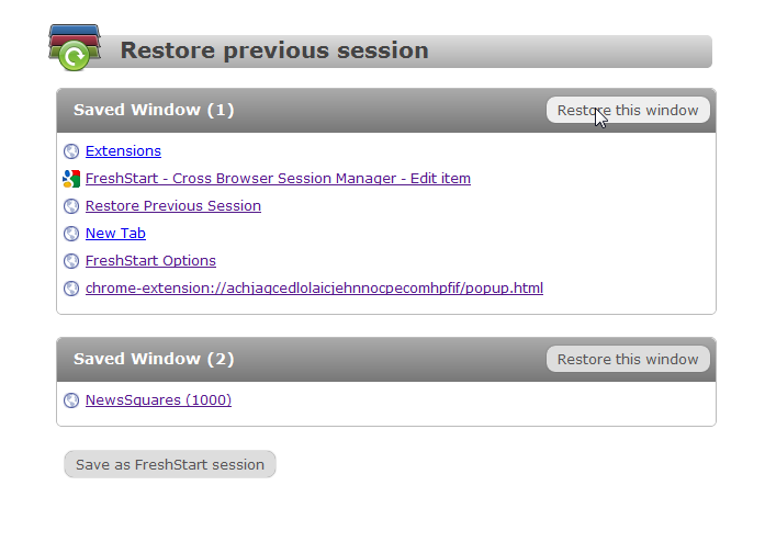 FreshStart - Cross Browser Session Manager截图1