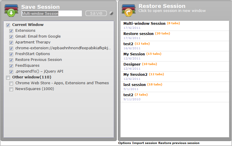 FreshStart - Cross Browser Session Manager截图3