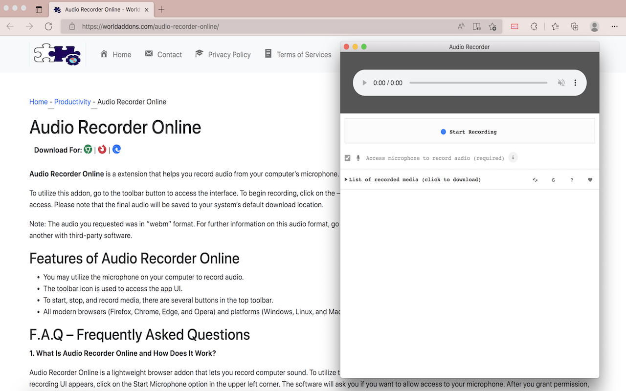 Audio Recorder Online截图1