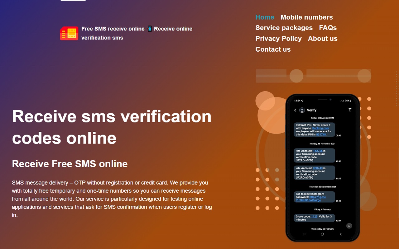 Receive SMS online verification codes截图1
