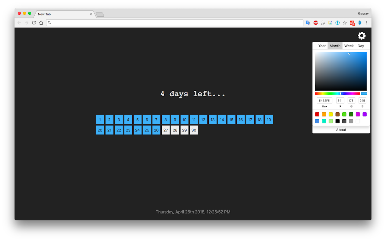 Remaining : A New Tab Extension截图2