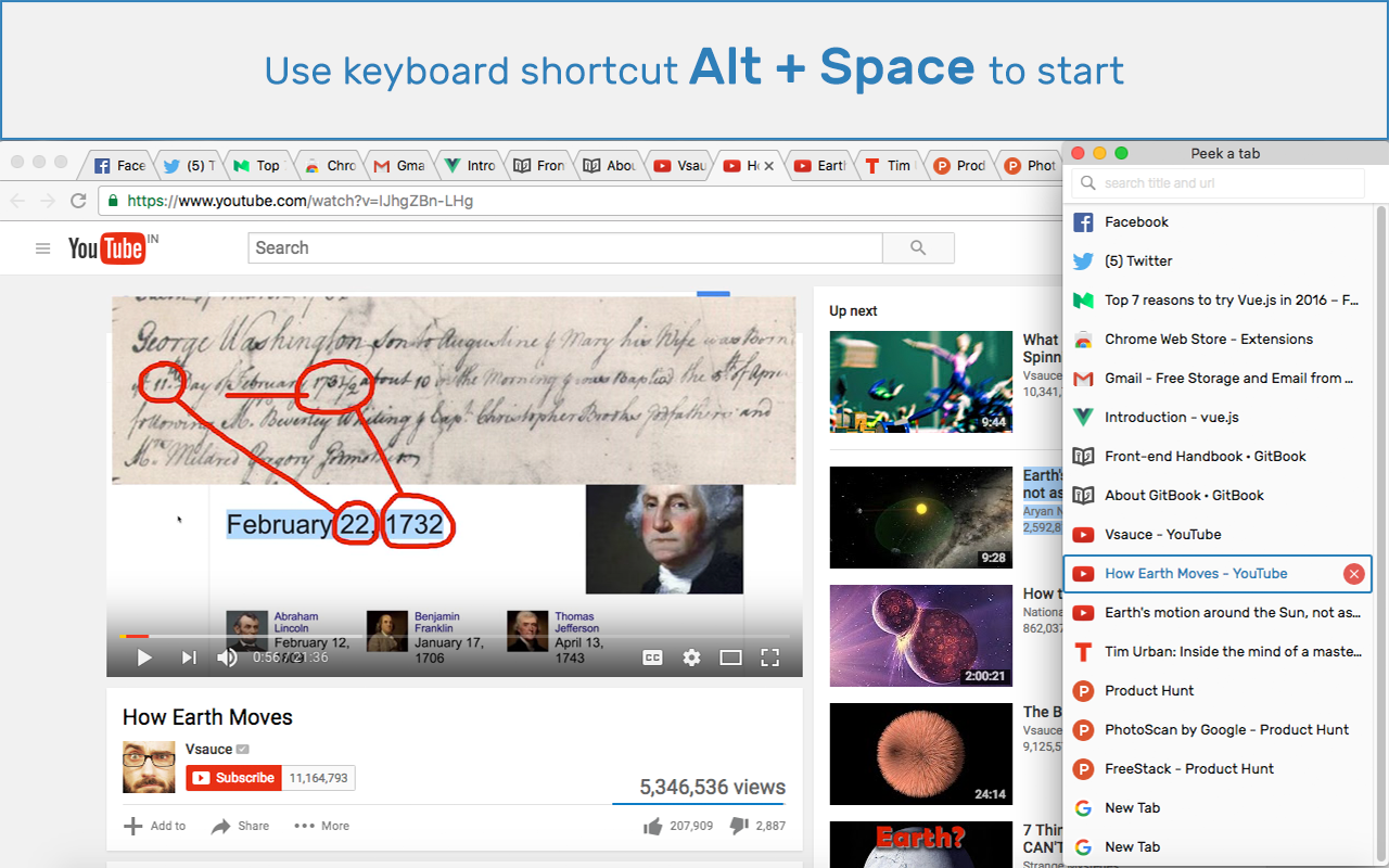 Peek-a-tab, Tabs Manager for Google Chrome™截图3