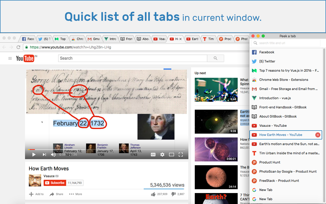 Peek-a-tab, Tabs Manager for Google Chrome™截图4