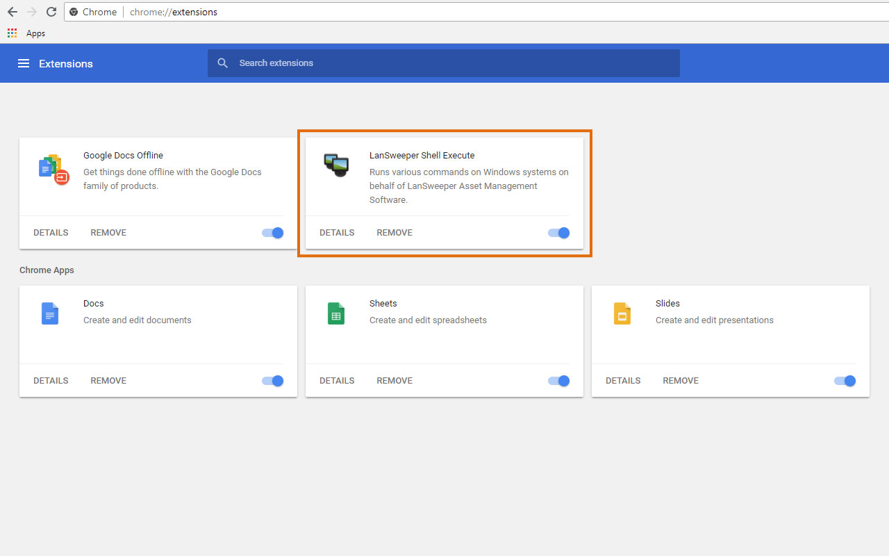 Lansweeper Chromium extension截图1