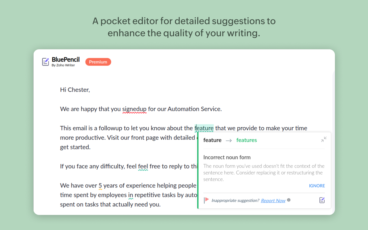 Zoho BluePencil: Free Grammar & Spell Checker截图4